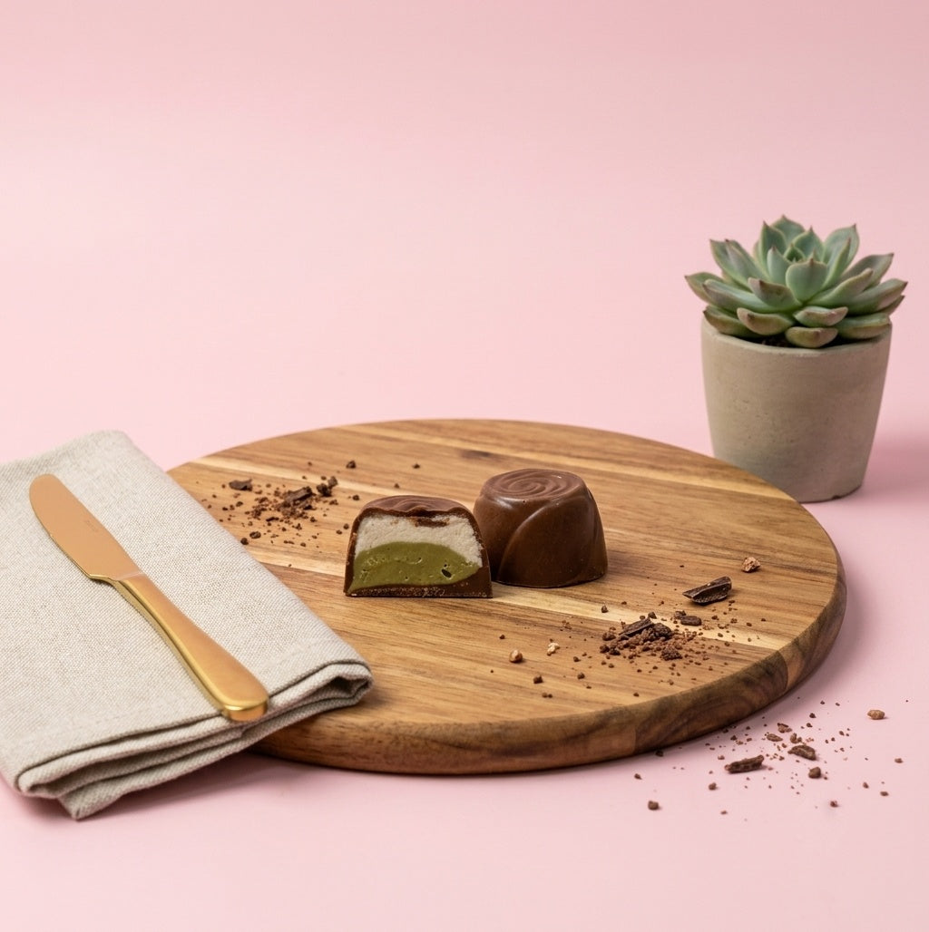 Yathrib Filacchio cotton candy with pistachio and chocolate flavors, colorful spun sugar treat on a stick.