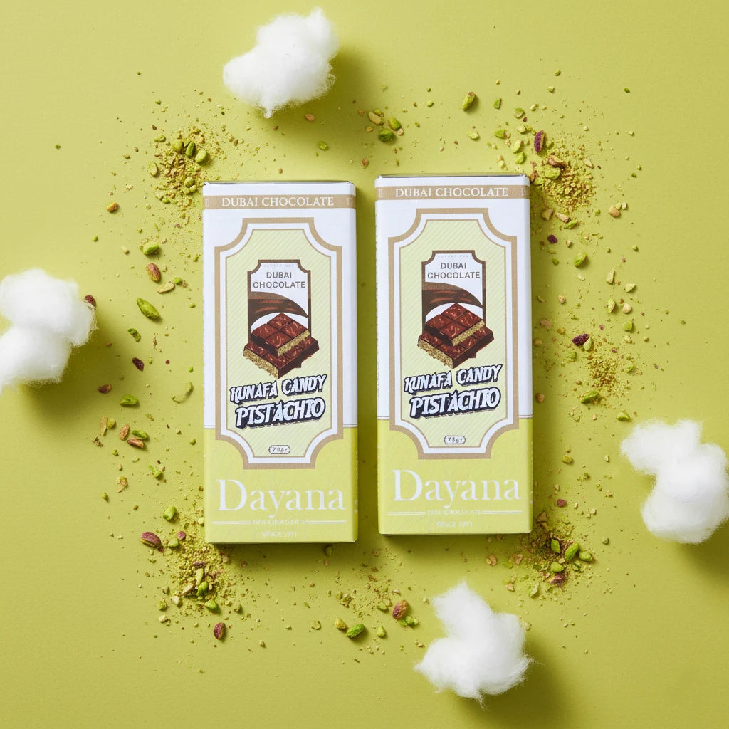 Kunafa Candy Pistachio Dayana Dubai Chocolate 75gr - Yathrib