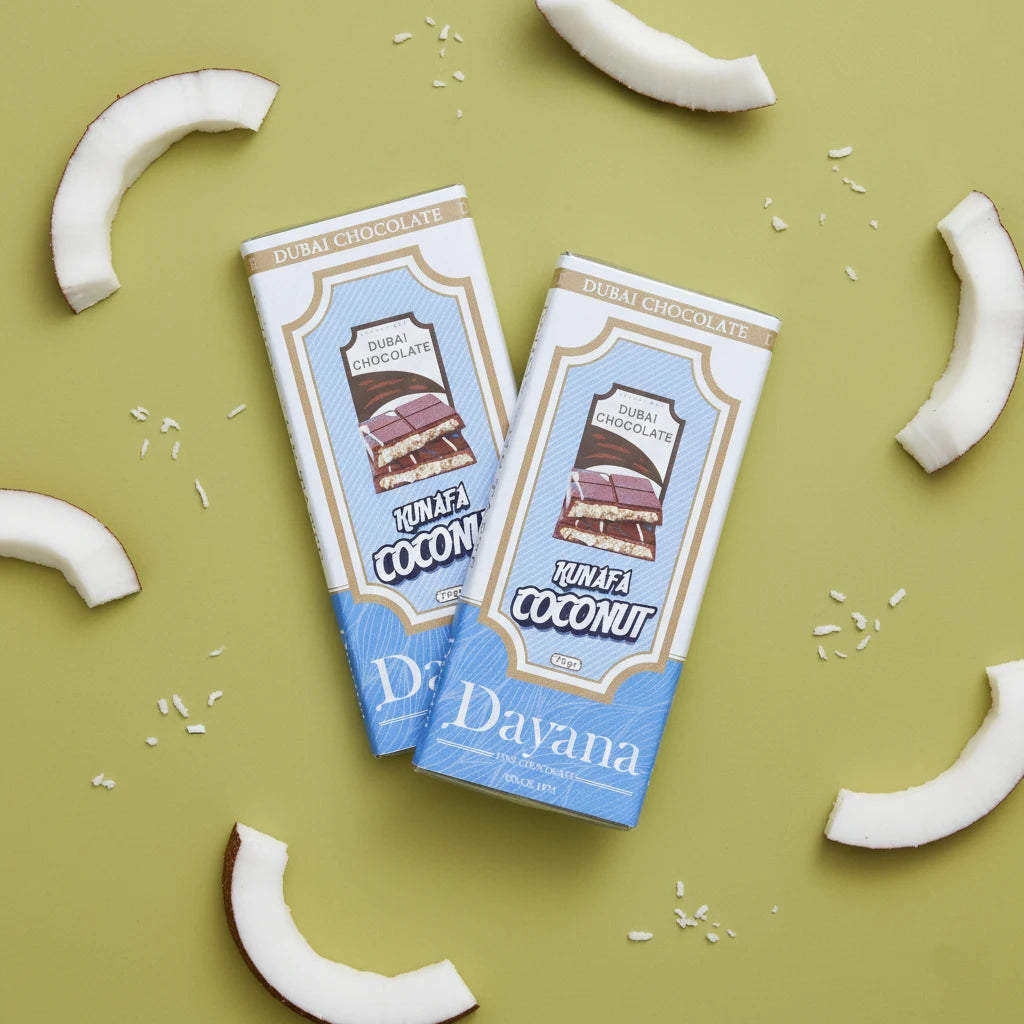 Kunafa Coconut Dayana Dubai Chocolate 75gr - Yathrib