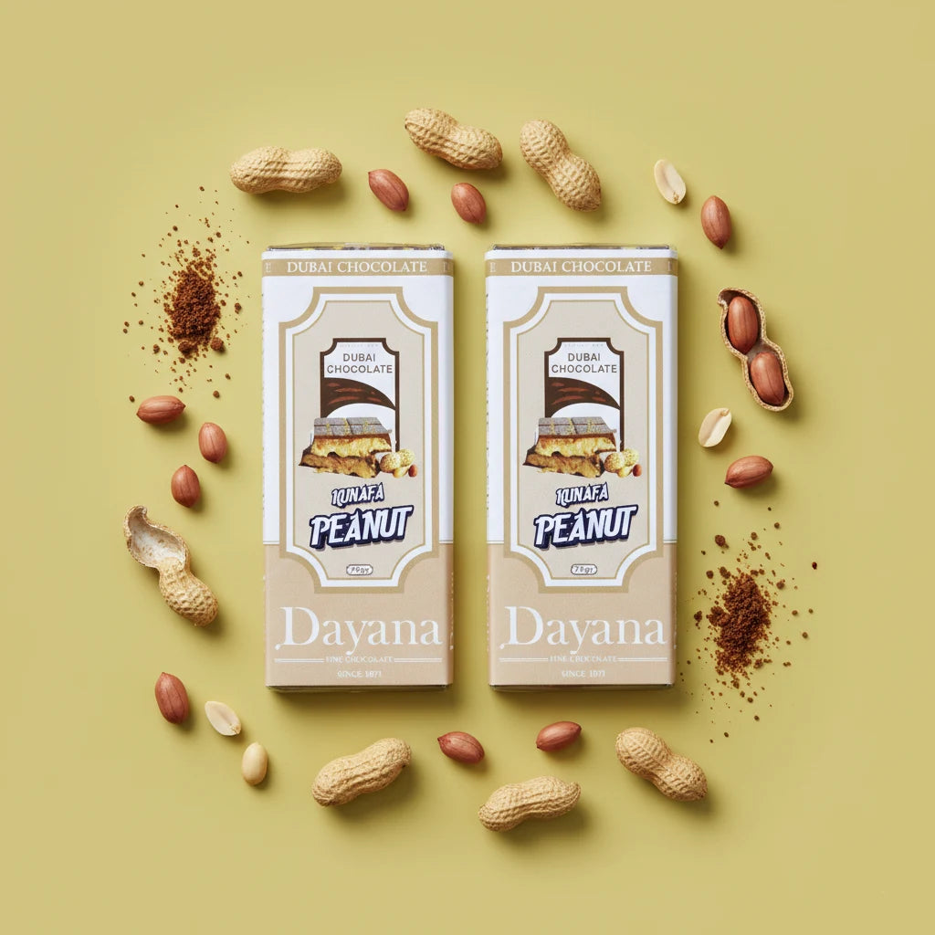 Kunafa Peanut Dayana Dubai Chocolate 75gr - Yathrib