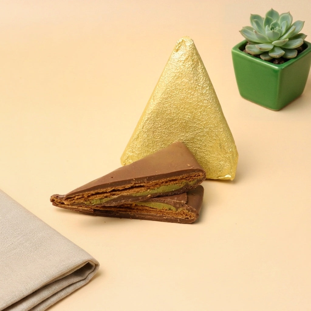 Yathrib Trevola cookie, kunafa, and pistachio chocolate assortment with layered textures and colorful presentation.